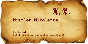 Mittler Nikoletta névjegykártya