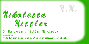 nikoletta mittler business card